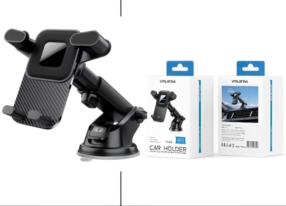 VIPLATINA VH44 Adjustable Car Phone Holder with Suction Cup, Telescopic Arm & 360° Rotation