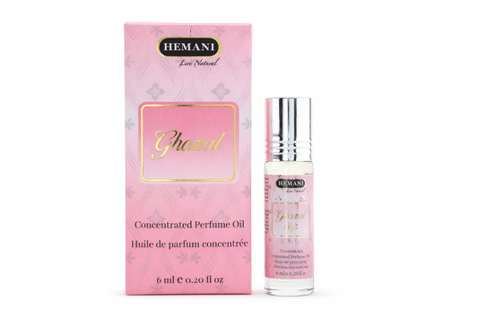 Hemani Ghazal Concentrated Perfume Oil Roll On 6ml Alcohol-Free Attar for Women - Pack of 6