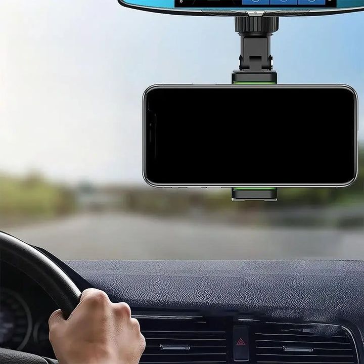 HOCO DCA15 360° Rotating Rearview Mirror Car Phone Holder – Universal Adjustable Smartphone Mount