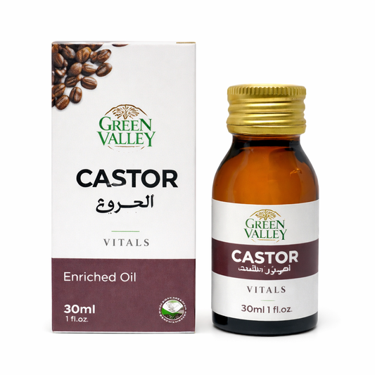 Green Valley Castor Oil 30ml – Enriched Natural Castor Oil for Hair Growth, Eyelashes, Eyebrows & Skin Care
