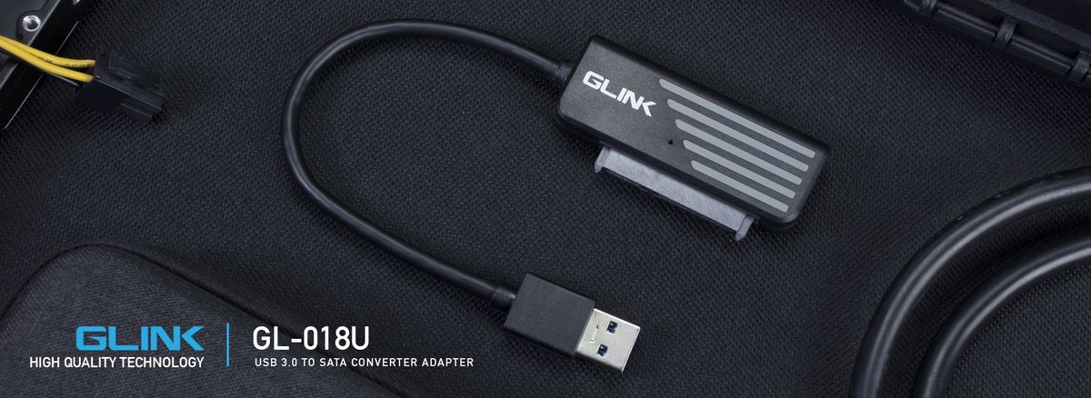 GLINK GL-018 USB 3.0 to SATA Adapter Cable | High-Speed 2.5" & 3.5" SSD/HDD Converter with UASP Support for Windows, Mac & Linux