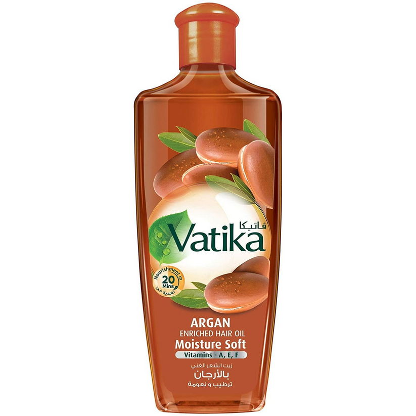 Vatika Naturals Argan Enriched Hair Oil 200ml | Moisture Soft Hair Oil with Vitamins A, E & F