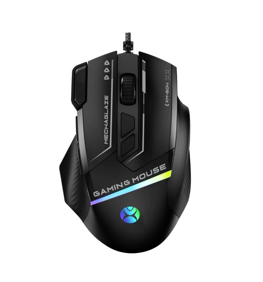 Mikuso XM-604 RGB Gaming Mouse – 7200 DPI Wired USB Optical Mouse with 8 Buttons for PC & Laptop