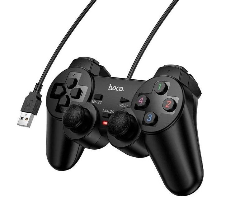 HOCO GA3 Wired USB Game Controller for PC – Dual Analogue Gamepad with Vibration