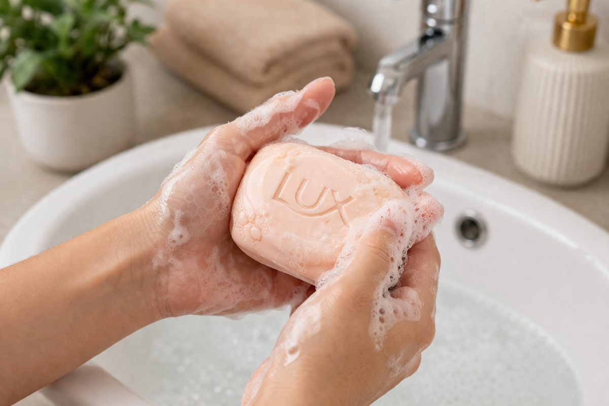 Lux Velvet Touch Beauty Soap Bar 150g x 6 Pack with Almond Oil & White Lily Scent – Moisturising Creamy Bath Soap for Soft & Radiant Skin